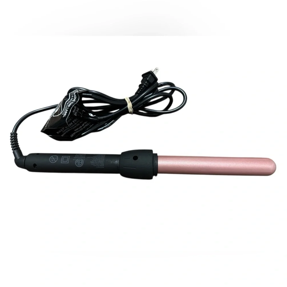 FOXYBAE Curling Wand Black Rose Gold Barrel Ceramic Tourmaline 25mm Beach Waver